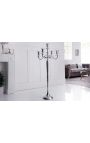 Large candleholder 120 cm of aluminium silver 5 arms