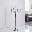 Large candleholder 120 cm of aluminium silver 5 arms