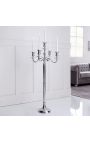 Candelabru mare 120 cm din aluminiu argint 5 brațe