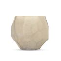 Vase "EAR" beige glass with geometric facets - Size S