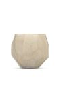 Vase "EAR" beige glass with geometric facets - Size S