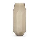 Vase "AURE" en verre beige dépoli à facettes géométriques - Taille M