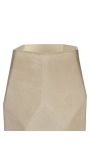 Vase "AURE" beige glass with geometric facets - Size M