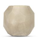 Vase "AURE" beige glass with geometric facets - Size L