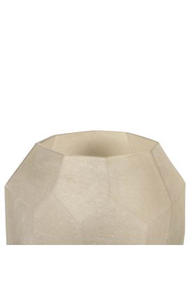 Vase &quot;AURE&quot; beige Glas mit geometrischen Facetten - Größe L