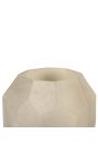 Vase "AURE" beige glass with geometric facets - Size L