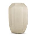 Vase "AURE" en verre beige dépoli à facettes géométriques - Taille XL