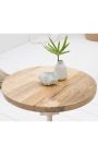 Table d'appoint "ANCRE" aluminium et plateau en bois de manguier