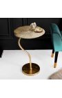 Side table "Waterlily leaf" aluminium golden color