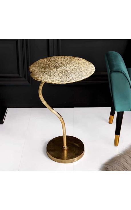 Side table "Waterlily leaf" aluminium golden color