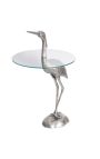 Side table "HERON" of aluminium silver