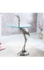 Side table "HERON" of aluminium silver