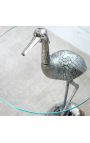 Side table "HERON" of aluminium silver