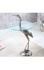 Side table "HERON" of aluminium silver