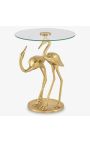 Side table "CRANE" of gold aluminium