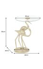 Side table "CRANE" of gold aluminium