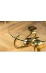 Side table "CRANE" of gold aluminium