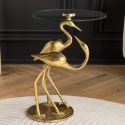 Side table "CRANE" of gold aluminium