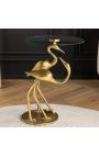 Side table "CRANE" of gold aluminium