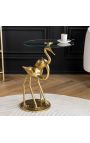 Side table "CRANE" of gold aluminium