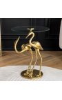 Side table "CRANE" of gold aluminium