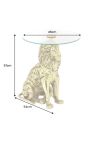 Side table "LION" of gold aluminium