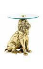 Table d'appoint "LION" en aluminium doré