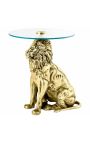 Table d'appoint "LION" en aluminium doré