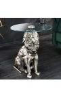 Table d'appoint "LION" en aluminium argenté