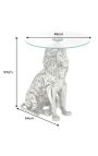 Side table "LION" of silver aluminium