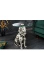 Table d'appoint "LION" en aluminium argenté