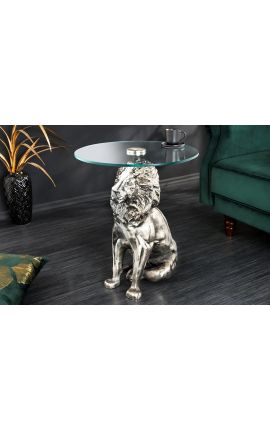 Seitentisch &quot;LION&quot; aus silbernem aluminium