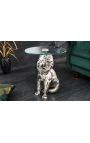 Table d'appoint "LION" en aluminium argenté