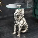 Seitentisch "LION" aus silbernem aluminium