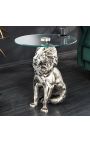 Table d'appoint "LION" en aluminium argenté