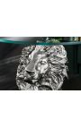 Table d'appoint "LION" en aluminium argenté