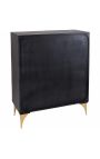 Schwarz und Gold CERCLE Highboard in Mango Holz Muster Kreise 3d