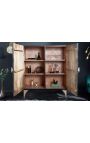 Schwarz und Gold CERCLE Highboard in Mango Holz Muster Kreise 3d