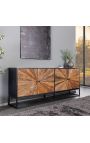 CUBA 4-türig Mango Holz Sideboard mit recycelten Teck Türen