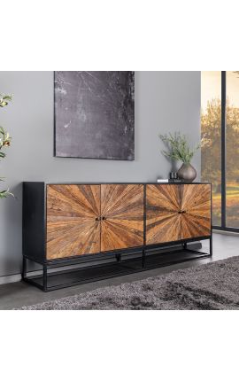 CUBA 4-porta Mango madeira sideboard com reciclado portas Teck