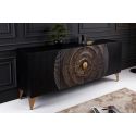 CERCLE 4-porta preto e ouro Manguier sideboard com padrão circulares em 3d