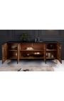 CERCOLAZIONE Credenza Manguier a 4 porte in oro e nero con circolari modello in 3d