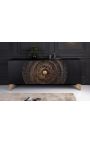 CERCLE 4-door black and gold Manguier sideboard with pattern circulars in 3d