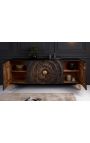 CERCLE 4-door black and gold Manguier sideboard with pattern circulars in 3d