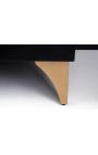 Black and golden hanging sideboard in Mango wood with 3d circular patterns