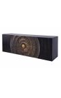 Sideboard penjat negre i daurat en fusta de mango amb patrons circulars 3d