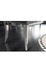 Bench modern baroque grey velvet and chromed steel 165 cm