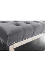 Bench modern barokk szürke velvet és krómozott acél 165 cm