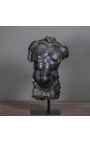 Scultura "Torso di Hermes" nero su supporto metallo nero