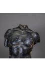 Escultura "Torso of Hermes" negro en soporte de metal negro